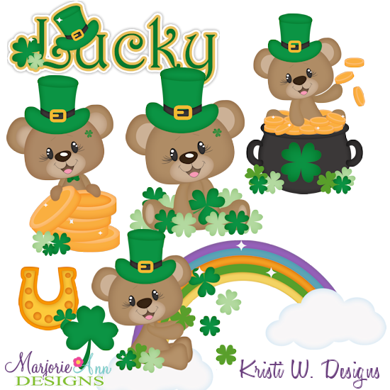 Lucky Bears SVG Cutting Files Includes Clipart - Click Image to Close